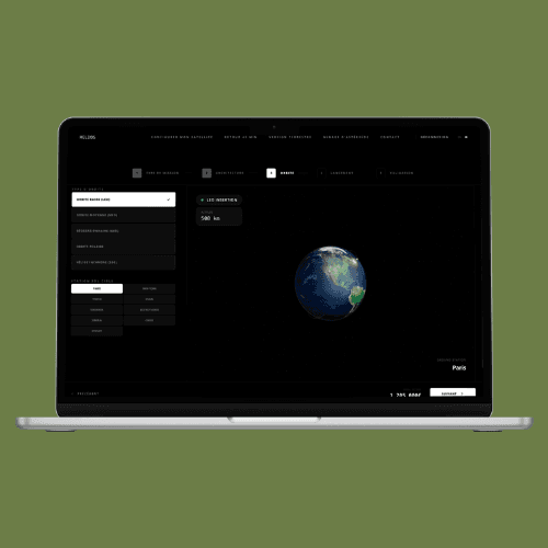 Interface de configuration satellite customisée